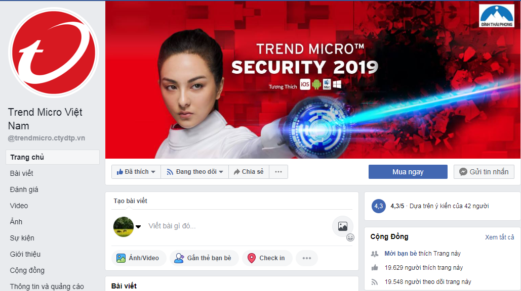 facebook của trend micro, giới thiệu trendmicro