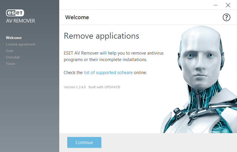 Giao diện cài đặt phần mềm ESET.